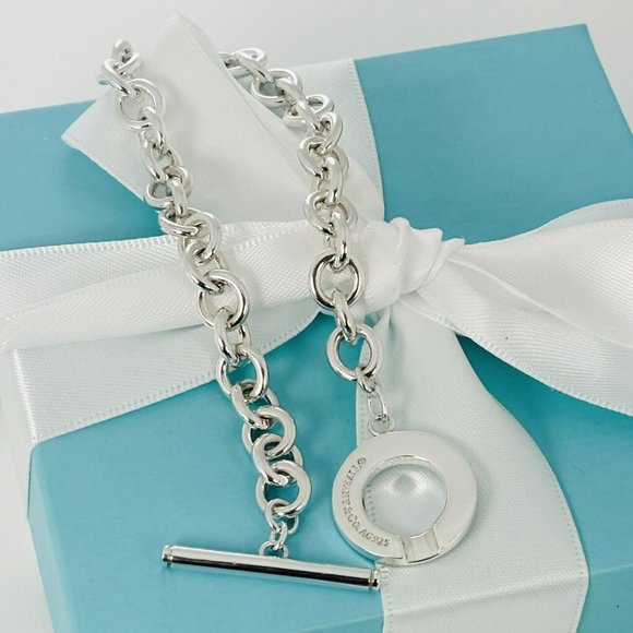 8.75" Large Tiffany & Co New York Toggle Bracelet Plus Size Full-Figured Mens - Picture 3 of 6